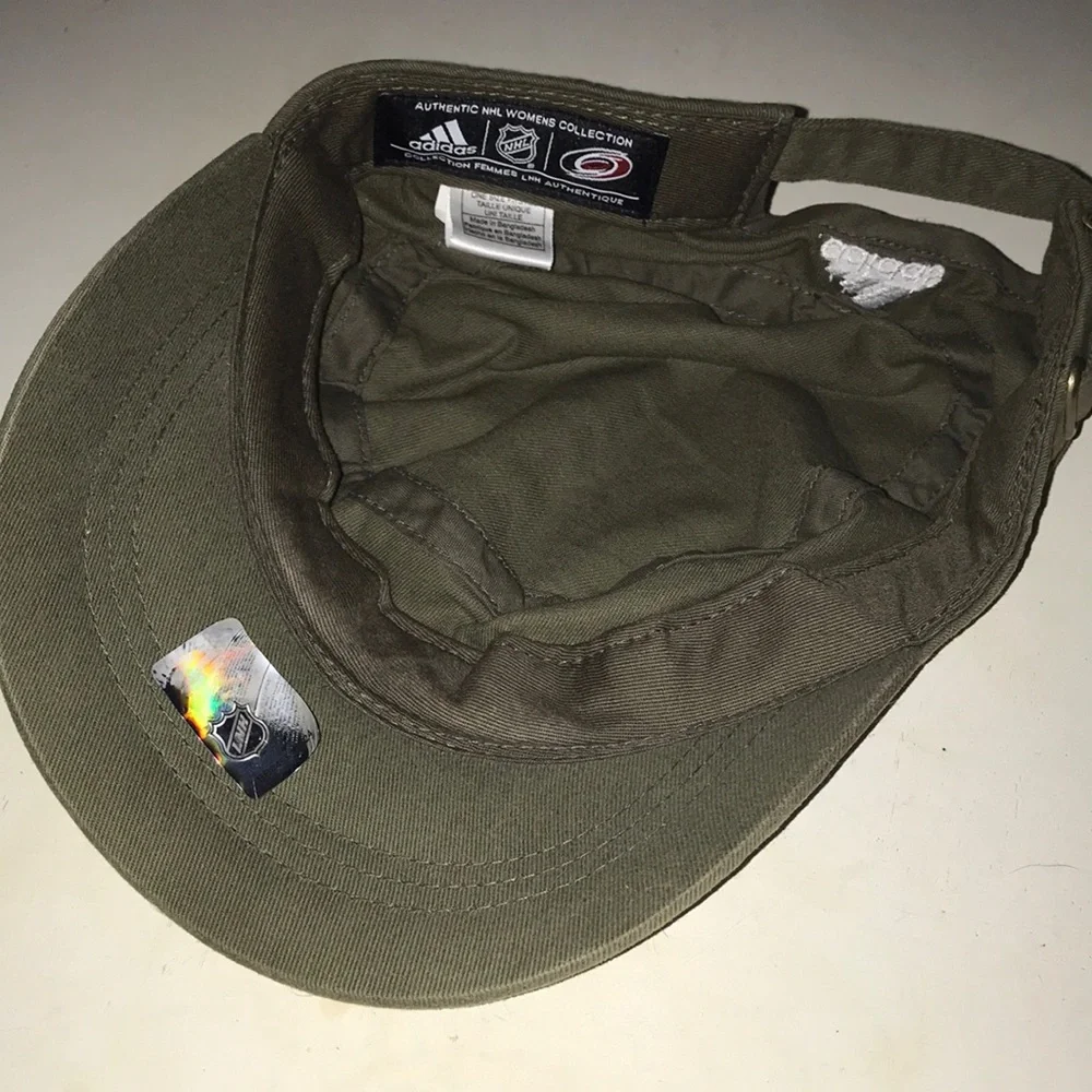 adidas Carolina Hurricanes NHL Womens Military Cap Hat Olive Green One Size